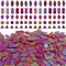 LITMIND Iridescent Glass Mosaic Tiles for Crafts, 240 Pieces 5 Shapes Mixed Red Stained Glass Pieces, Mosaic Kits for Adults (Iridescent Red)